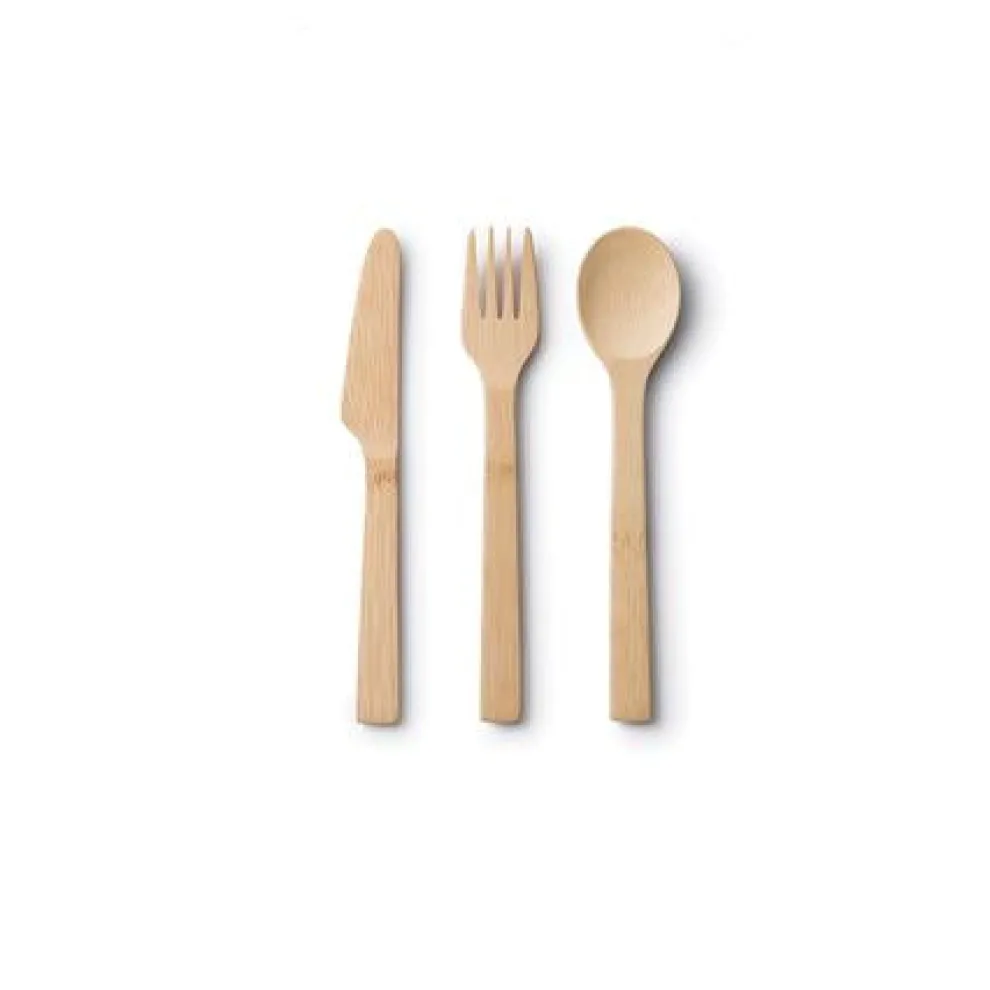 BAMBOO SPOON, KNIFE & FORK SET