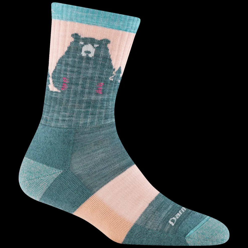 Bear Town Micro Crew Light Cushion Socks for Women