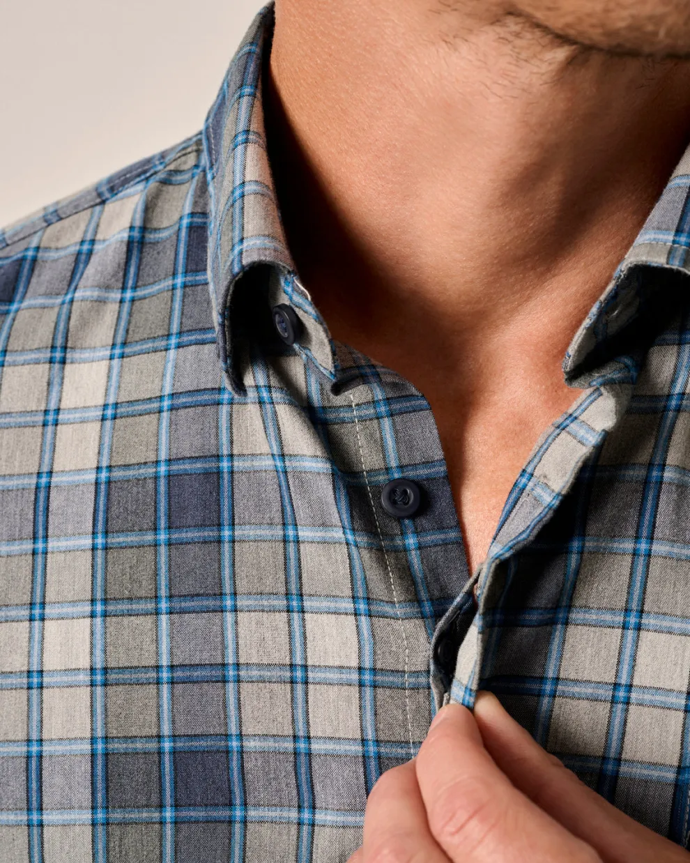 Benjamin Tucked Cotton Blend Button Up Shirt for Men (SALE)