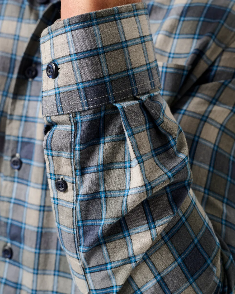 Benjamin Tucked Cotton Blend Button Up Shirt for Men (SALE)