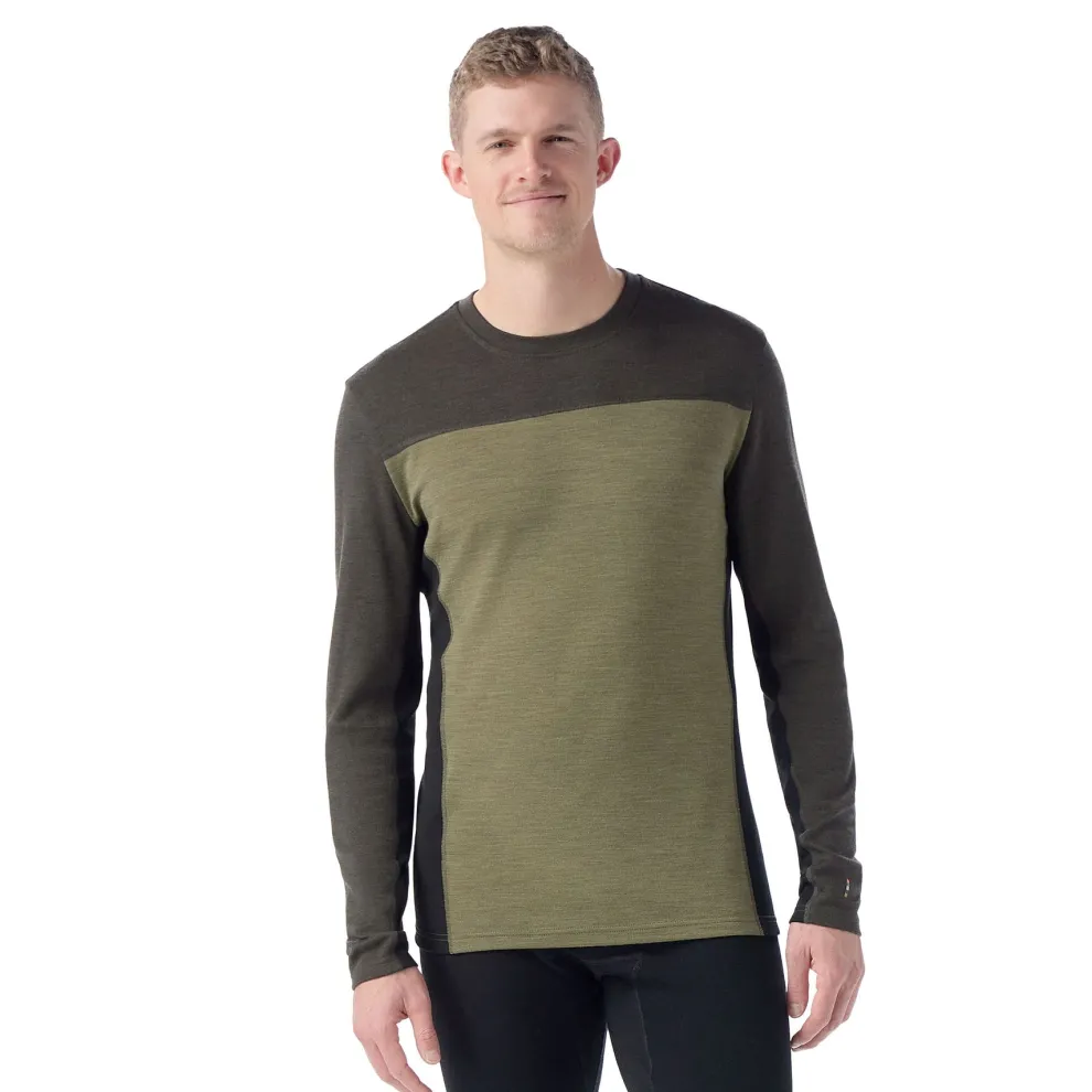 Classical Thermal Merino Base Layer Colorblock Crew for Men