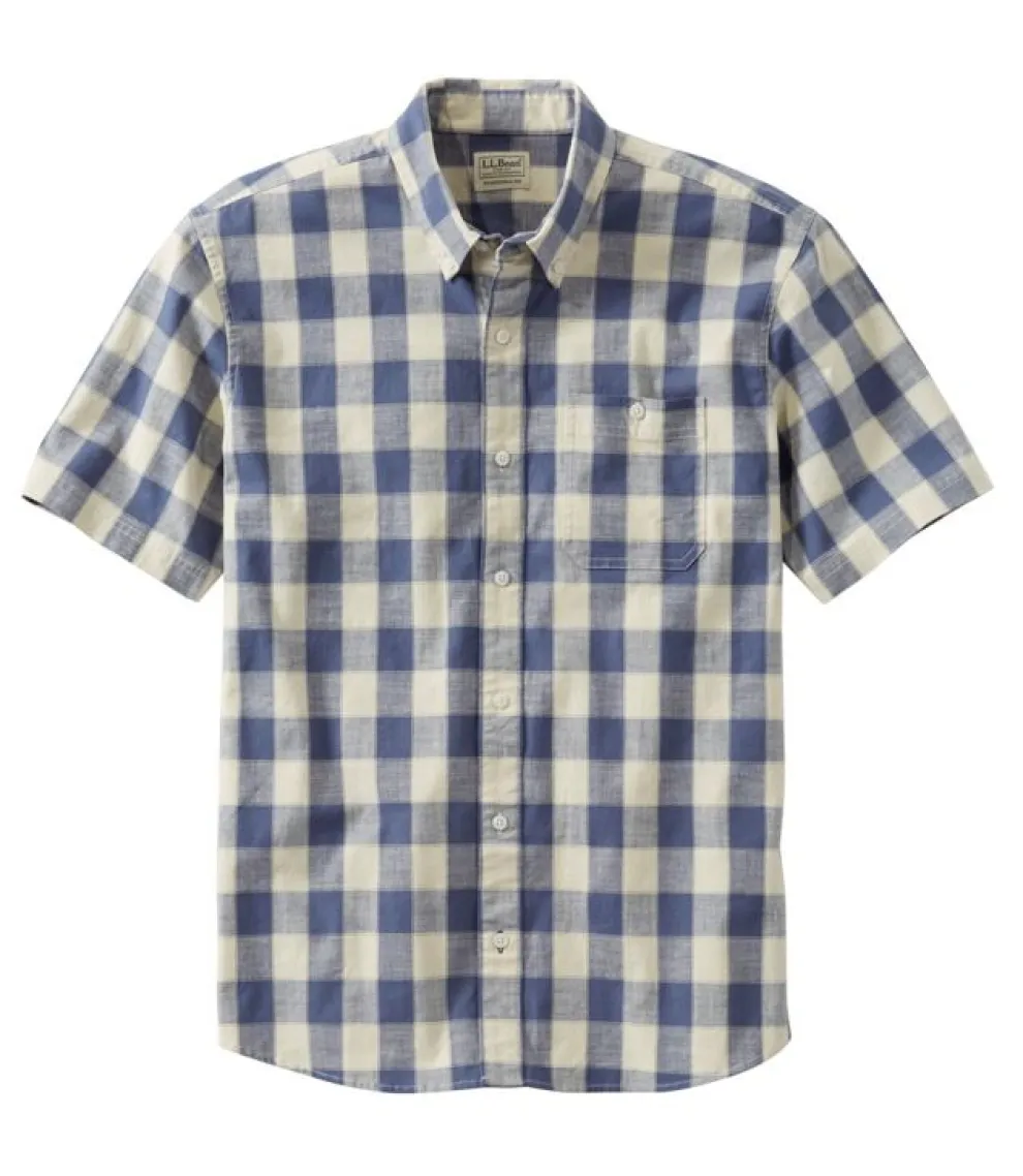 Comfort Stretch Chambray Short Sleeve Shirt for Men (SALE)