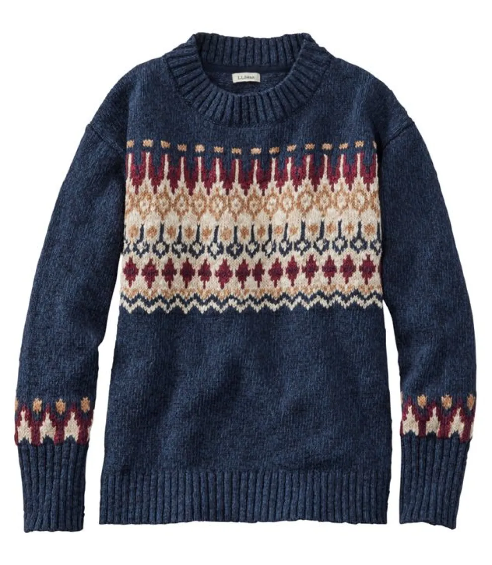 Cotton Ragg Crewneck Sweater Fair Isle for Women (SALE)