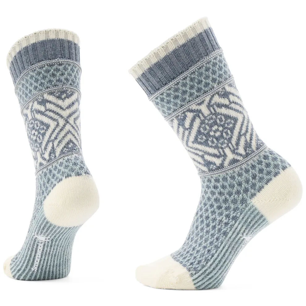 Everyday Popcorn Snowflake Pattern Full Cushion Crew Socks for Women