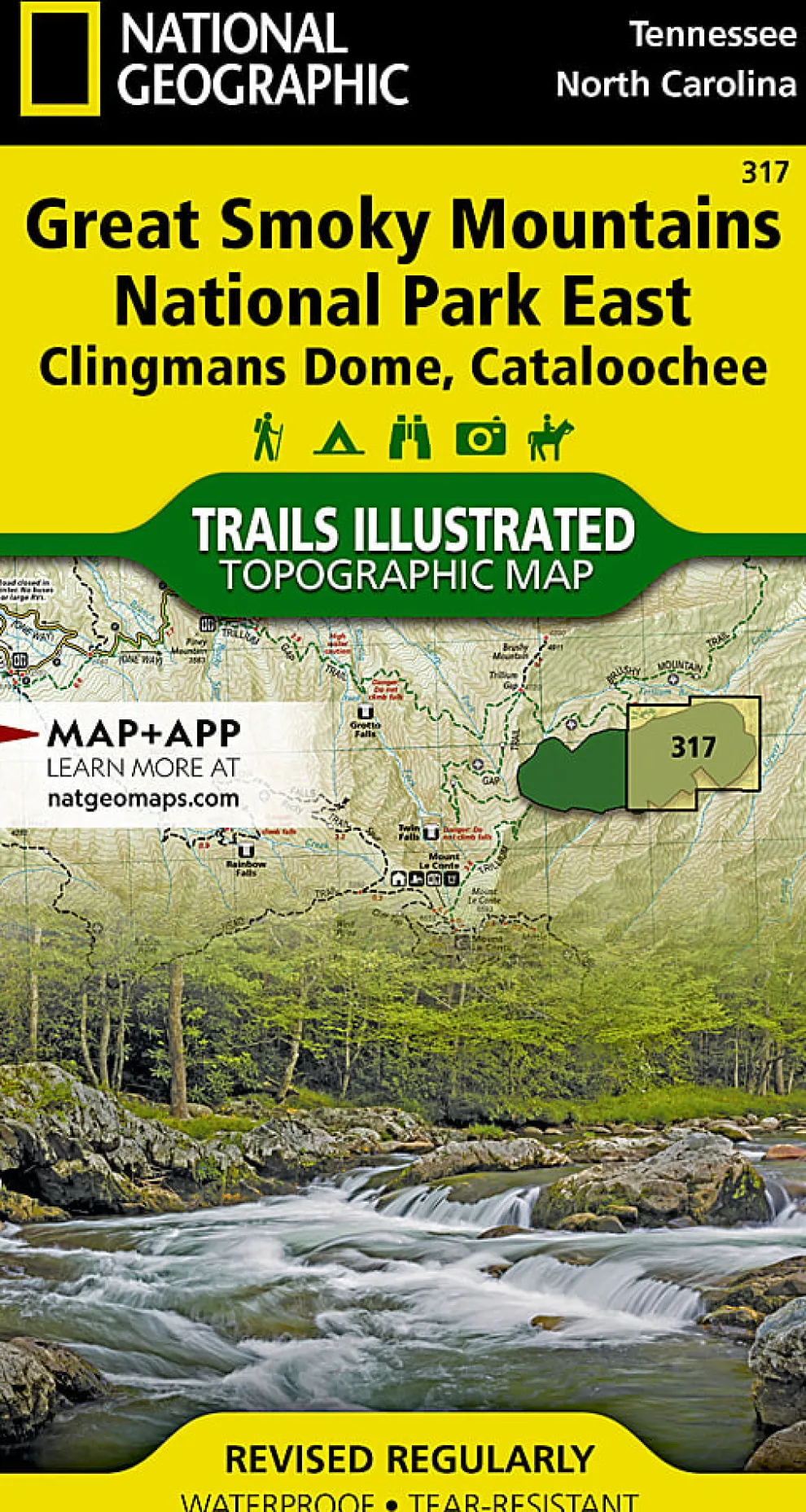 Great Smoky Mountains National Park East: Clingmans Dome, Cataloochee Map