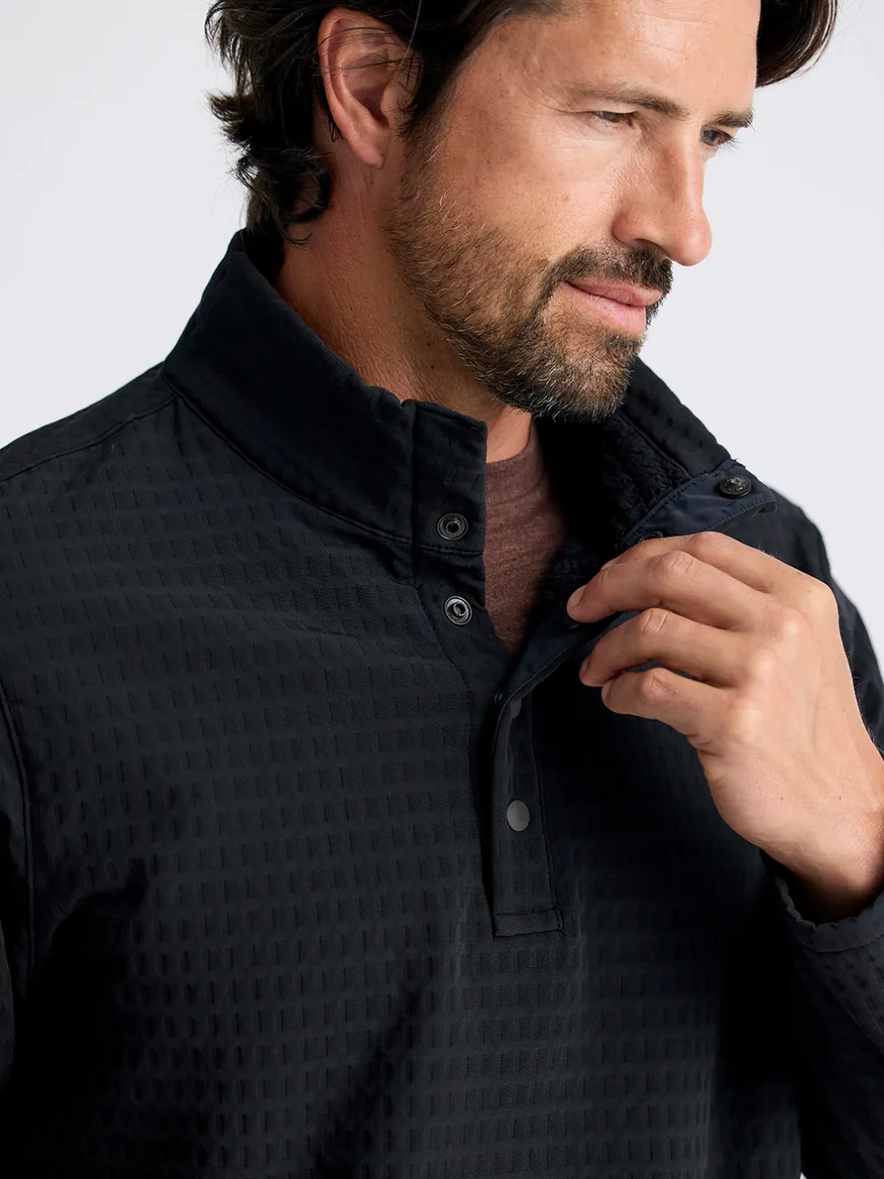 Gridback Fleece Snap Pullover for Men (SALE)