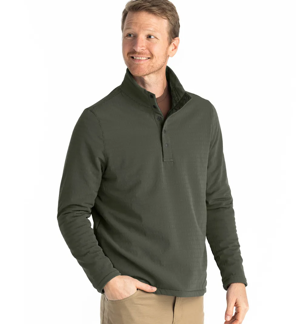 Gridback Fleece Snap Pullover for Men