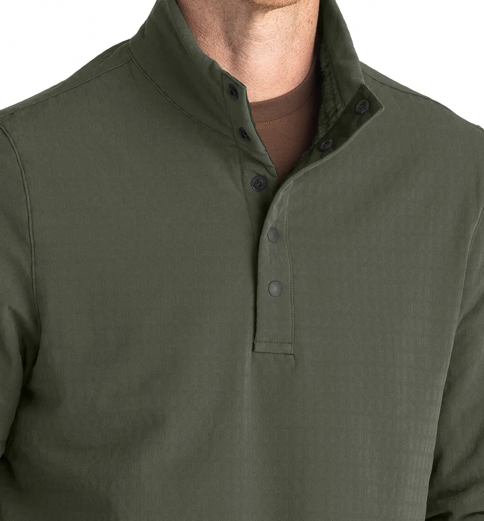 Gridback Fleece Snap Pullover for Men