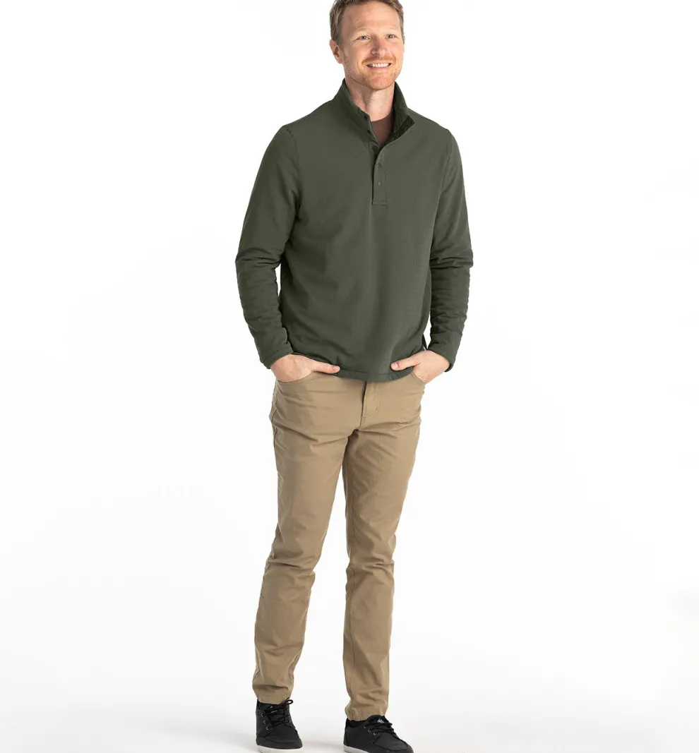 Gridback Fleece Snap Pullover for Men