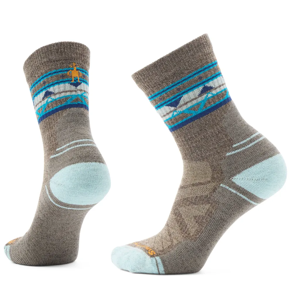 Hike Light Cushion Zig-Zag Valley Mid Crew Socks for Women