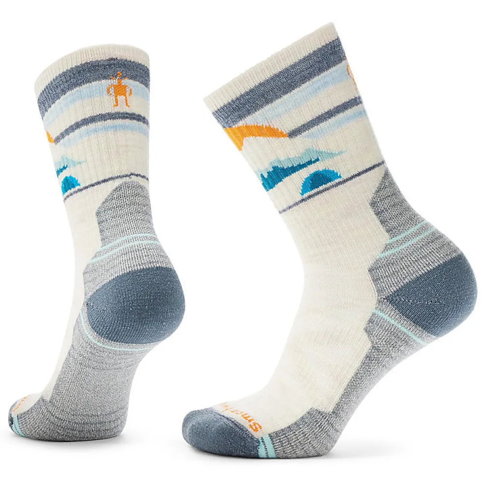 Hike Light Cushion Mountain Moon Crew Socks for Women