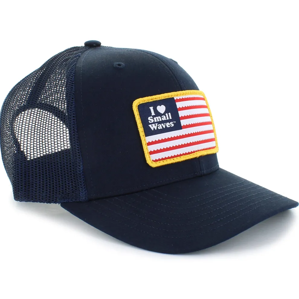 I <3 Small Waves Flag Patch Trucker Hat