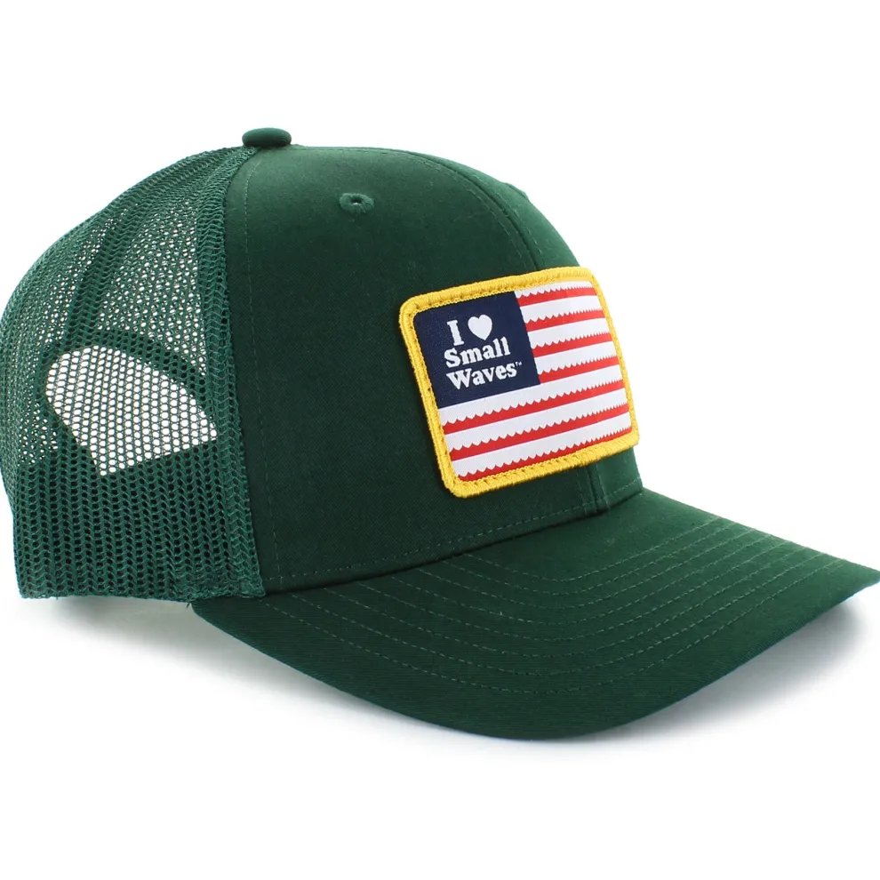 I <3 Small Waves Flag Patch Trucker Hat