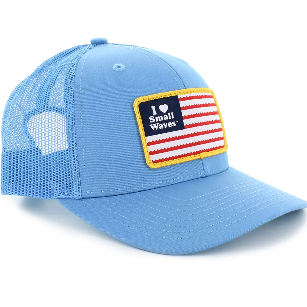 I <3 Small Waves Flag Patch Trucker Hat