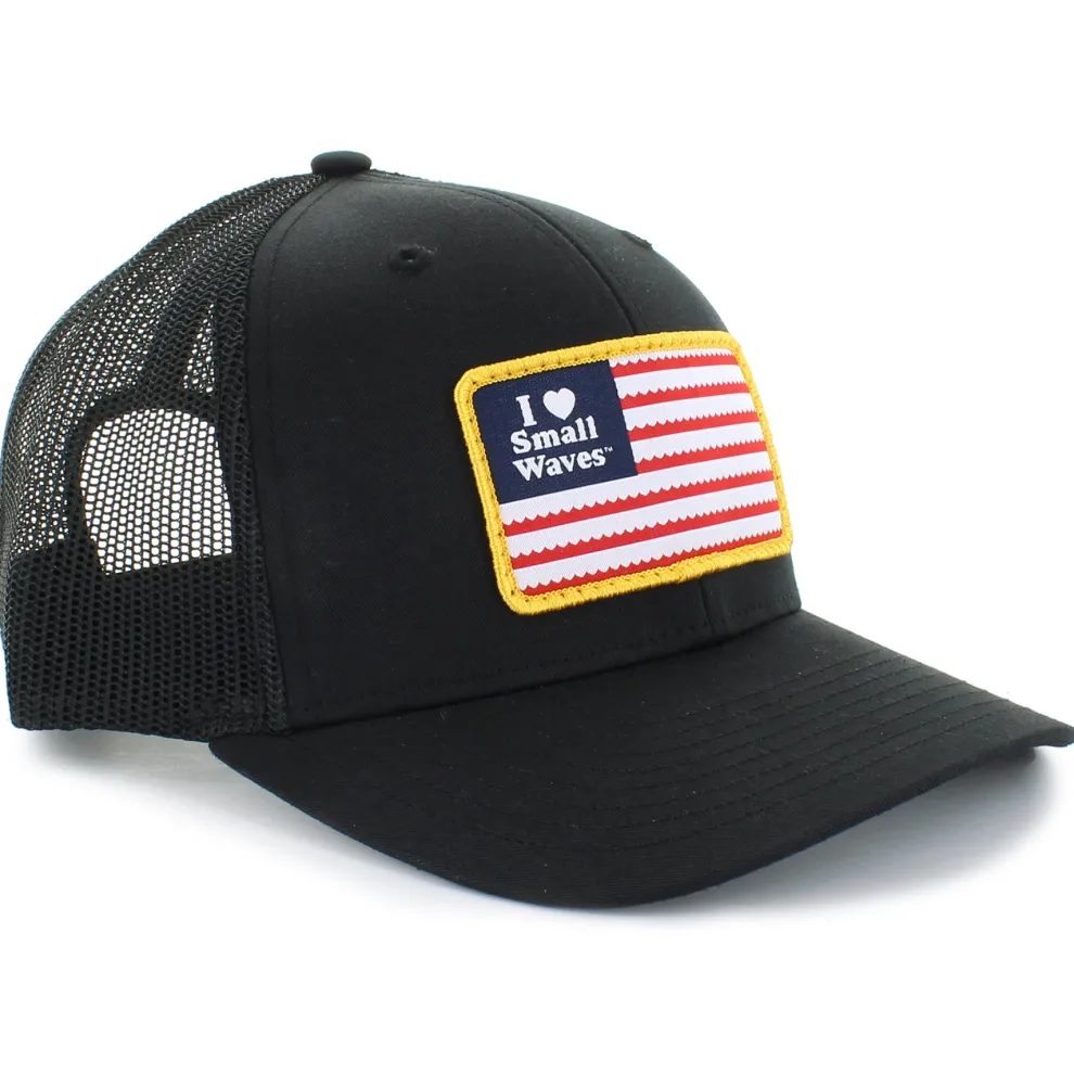 I <3 Small Waves Flag Patch Trucker Hat