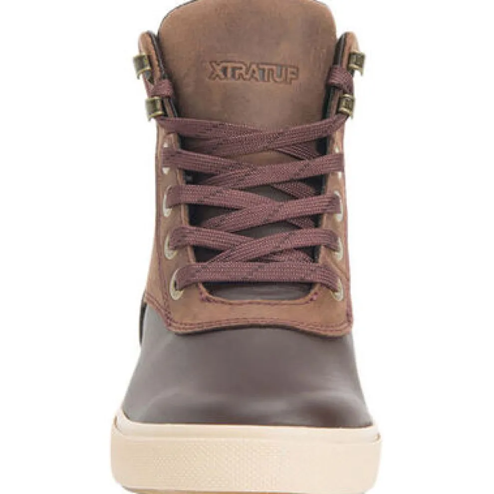 6-Inch Leather Lace Ankle Deck Boots for Women