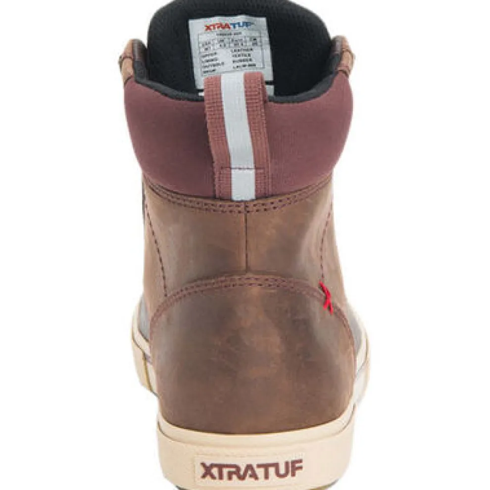 6-Inch Leather Lace Ankle Deck Boots for Women