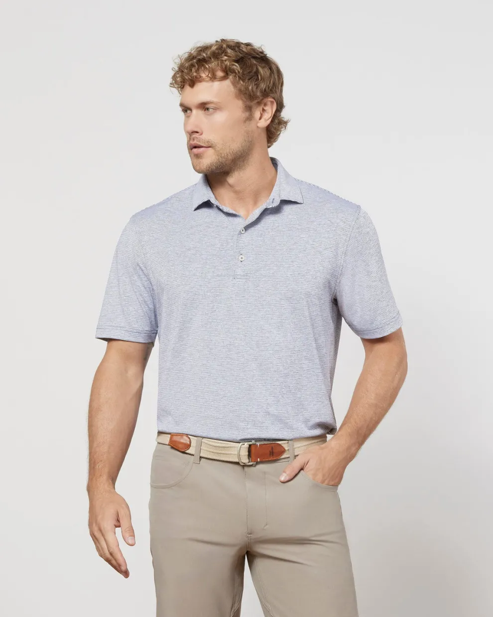Lyndonn Stripe Performance Jersey Polo for Men