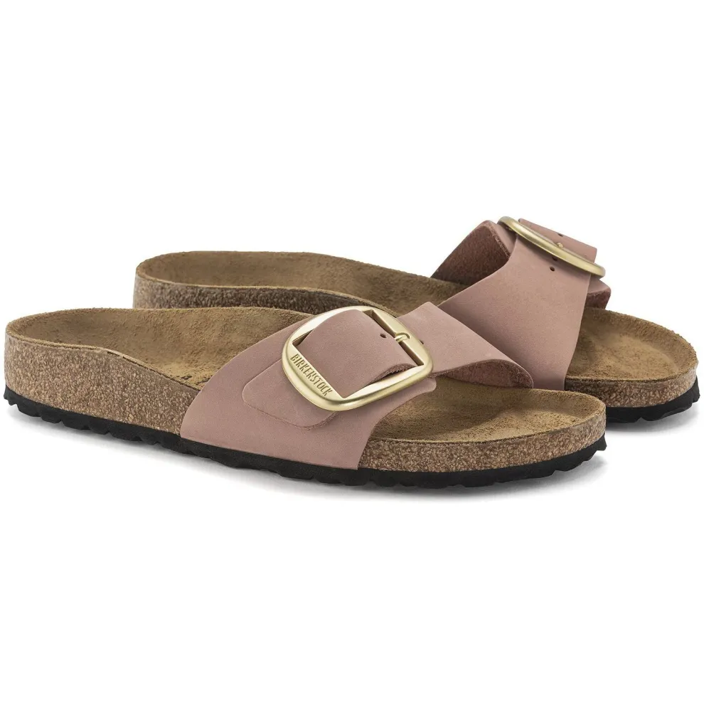 Madrid Big Buckle Nubuck Leather Sandals for Women