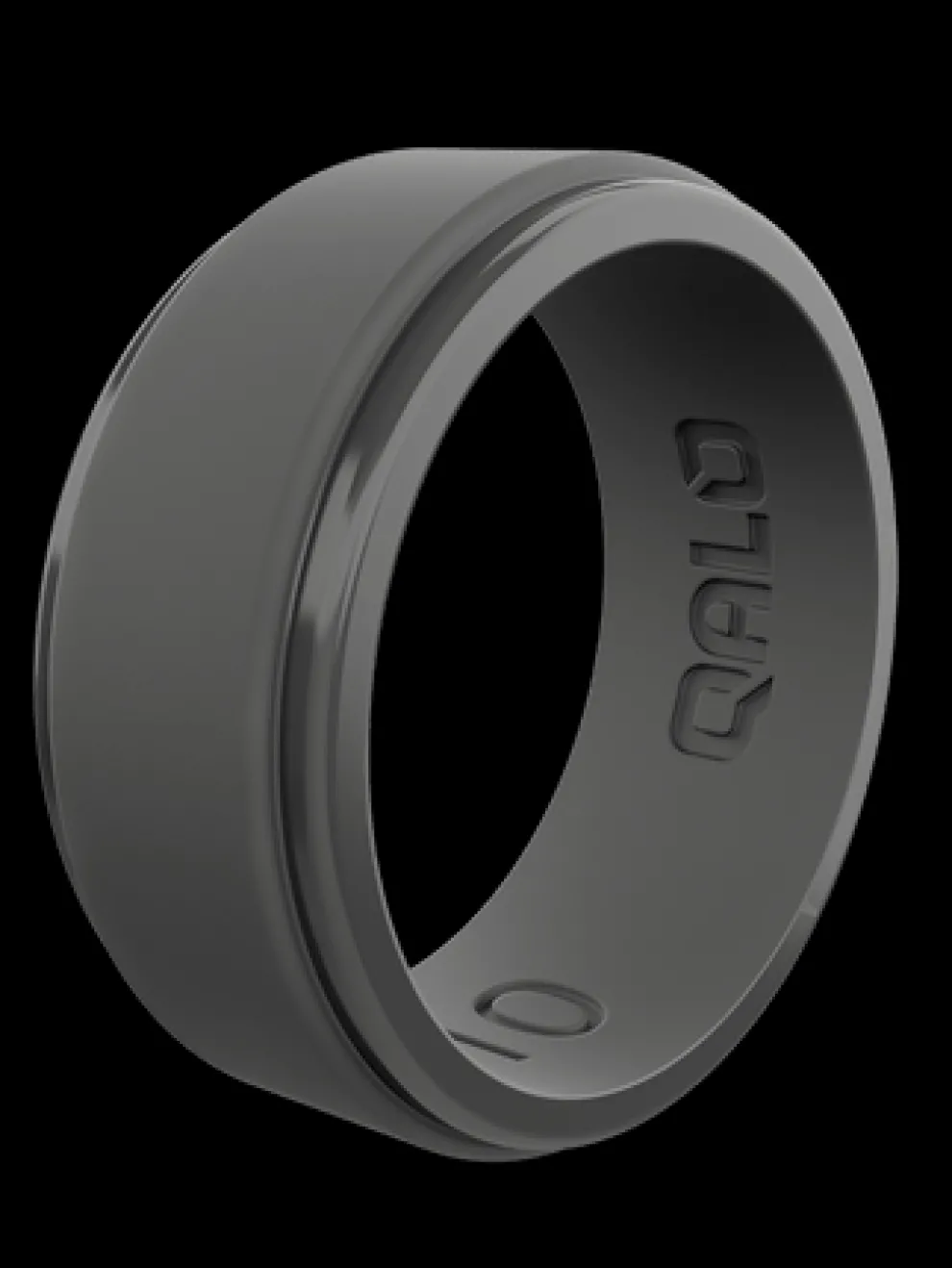 Polished Step Edge Silicone Ring for Men