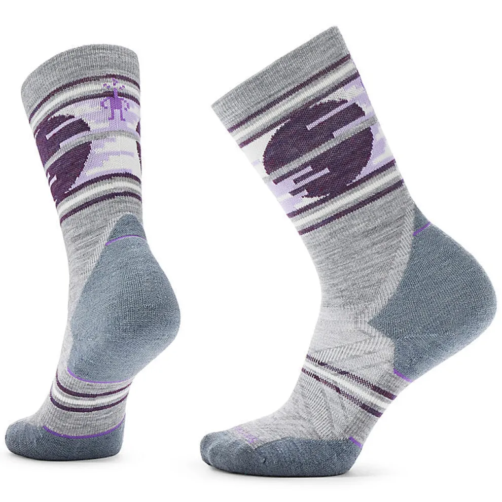 Trail Run Targeted Cushion Sunset Trail Crew Socks for Women