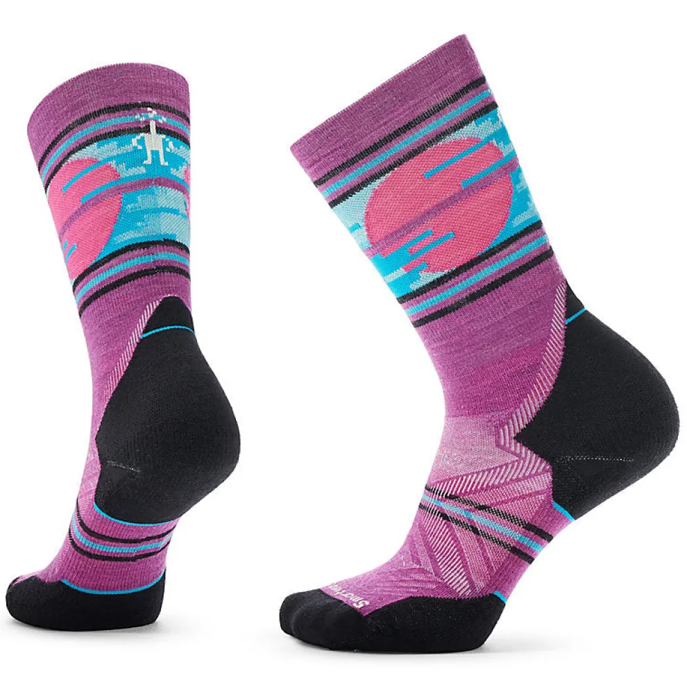 Trail Run Targeted Cushion Sunset Trail Crew Socks for Women