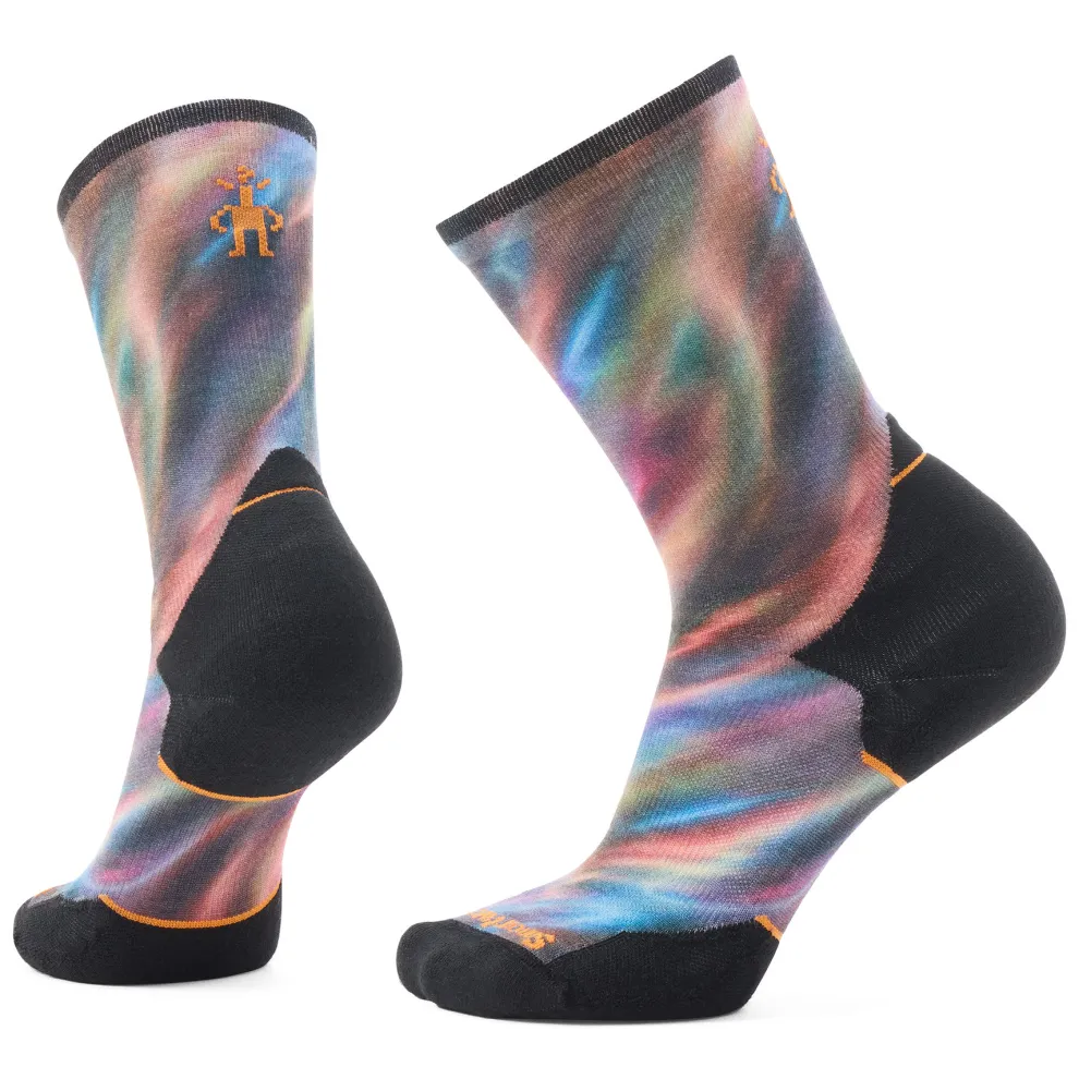 Trail Run Water Shimmer Print Targeted Cushion Crew Socks for Women