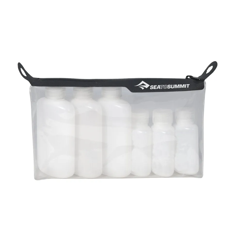 Travelling Light TPU Clear Zip Pouch with Bottles