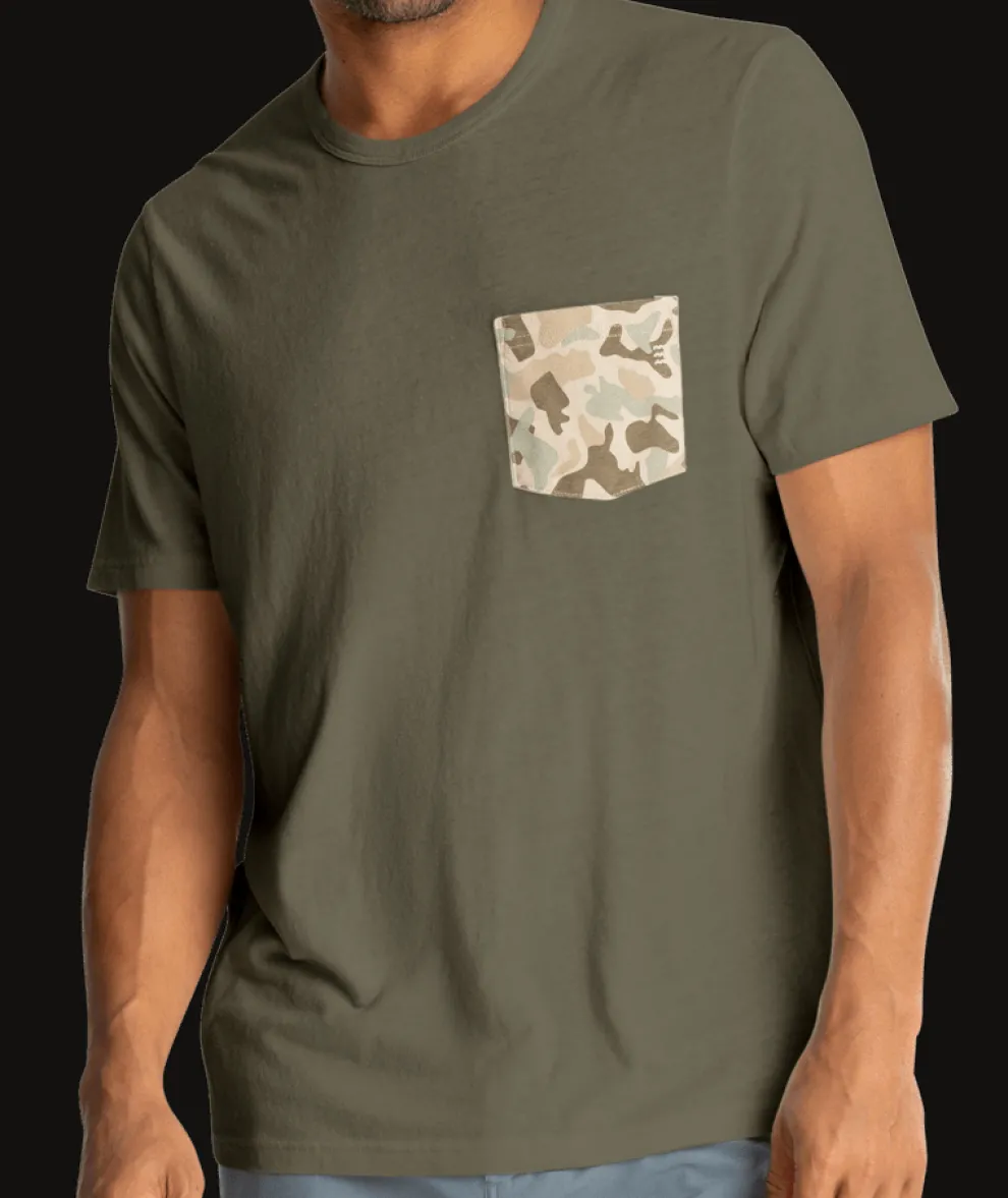 Vintage Camo Pocket Tee for Men