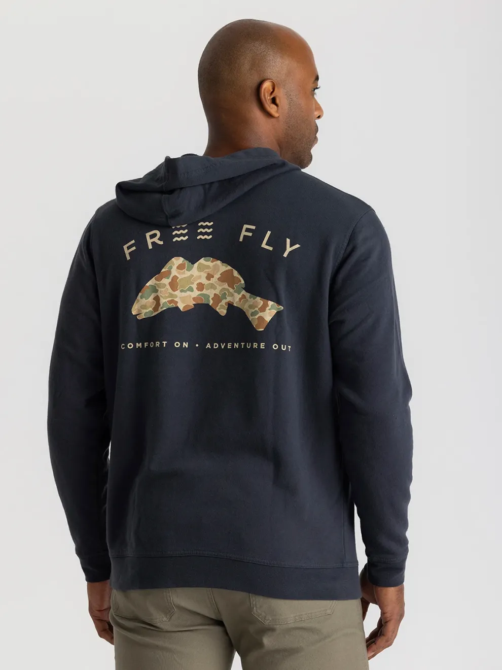 Vintage Camo Redfish Fleece Hoodie for Men