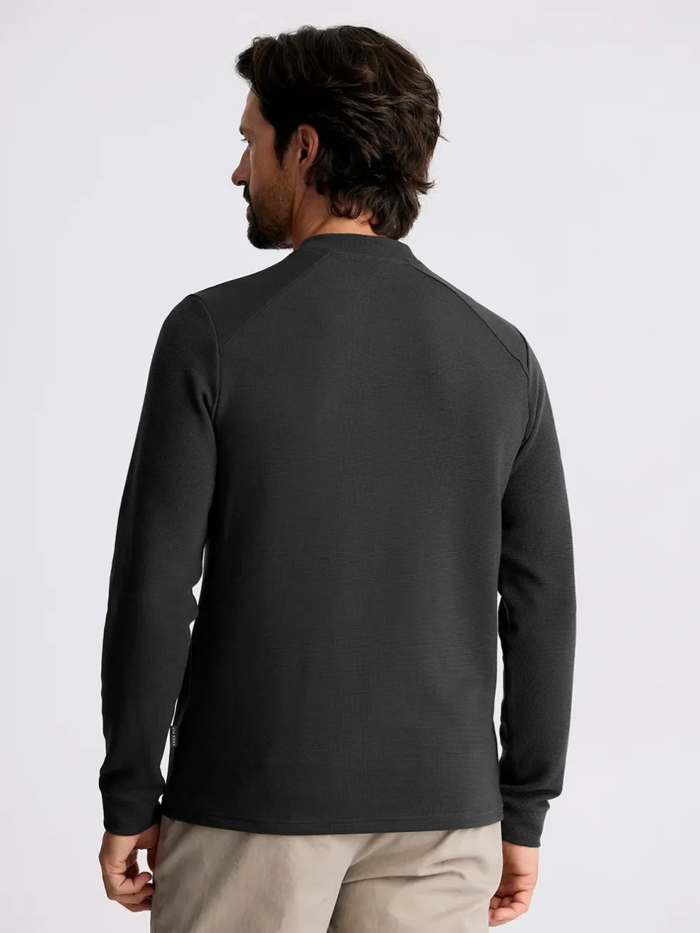 Waffle Long Sleeve Henley for Men (SALE)