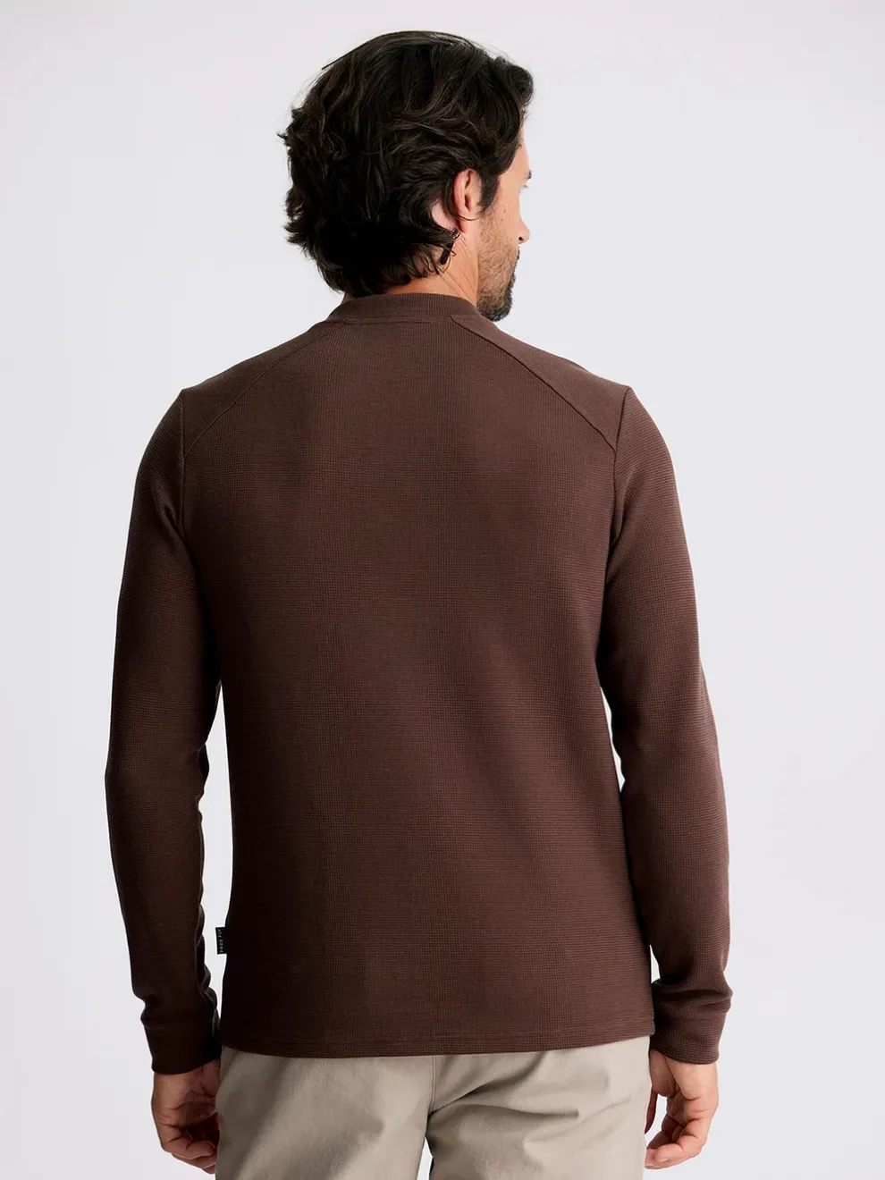 Waffle Long Sleeve Henley for Men (SALE)